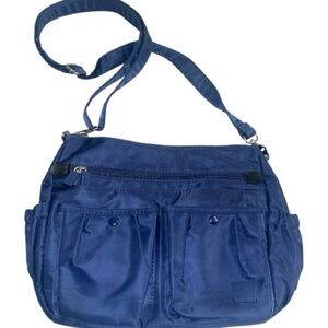 IHKWIP The Ruched Medium Cargo Pocket Crossbody Bag Water Repellent Nylon Travel